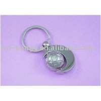 keychain promotional,keychain metal,3d customized silver moon and planet keychain