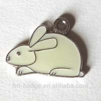 mobile phone charm, rabbit pin badge, soft enamel cute animal badge for promotional gift, custom make pin