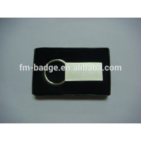 Popular Item Metal Keychain in rectangle shape, customer logo marked blank keychain Shinny Finished with black box