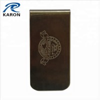 laser engraved logo sus money clip with Karon Metal