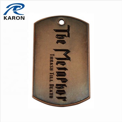 vintage copper medal dog tag in zinc alloy