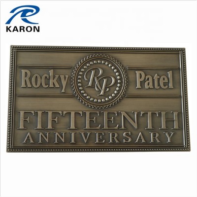 die casting zinc alloy antique metal nameplate