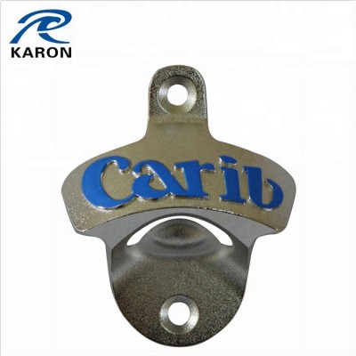 custom wall mounted carib bottle opener with embossed logo