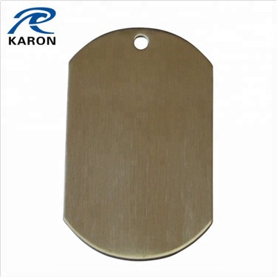 quality brushed plain dog tag in stainless steel