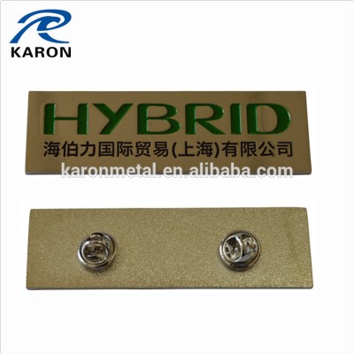 wholesale custom die casting metal name badge with clutch