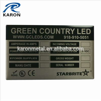 China wholesale custom design stainless steel generator nameplate