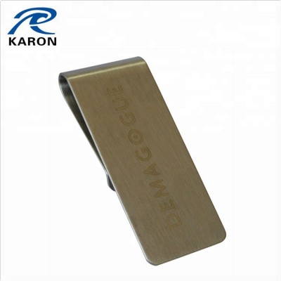 quality custom brushed money clip in steel