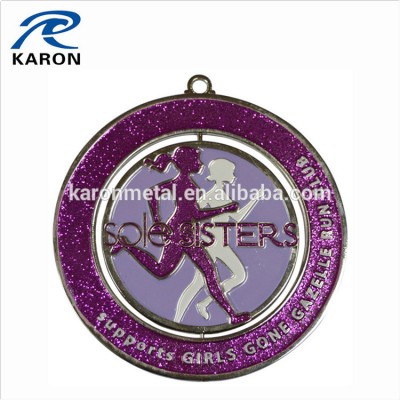 China wholesale custom spinning glitter medal for cheap