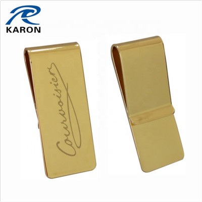 novelty golden money clip with laser engraved logo